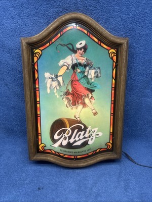 AWESOME BLATZ BEER LIGHT UP SIGN MILWAUKEE HEILEMAN BREWING 30” X