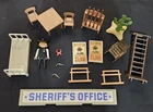 VTG Playmobil #3423 Sheriff’s Office Western Jail HQ Set Parts Signs Table