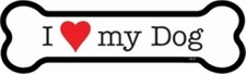 I Heart Love My Dog Dog Bone Fridge/Car Magnet 2"x7" NEW USA Made Waterproof