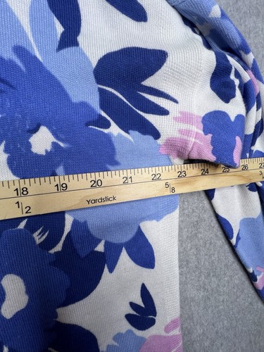 NWT Croft & Barrow Cardigan Sweater XXL Pink Blue Floral Button Up Imperfect - Picture 4 of 14