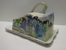ANTIQUE VICTORIA CZECHOSLAVAKIA CHEESE / BUTTER DISH POTTERY PORCELAIN CERAMIC