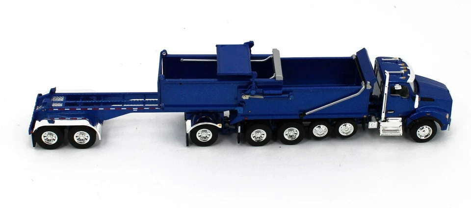 2022 DCP 1:64 *BLUE* Kenworth T880 Rogue Dump Truck & Transfer Dump Trailer NIB - Image 4 of 4
