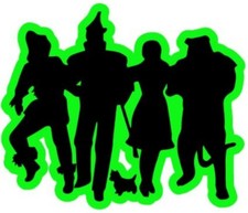 Wizard of Oz Cast Characters Dorothy Toto Tinman Lion Scarecrow Vinyl Decal