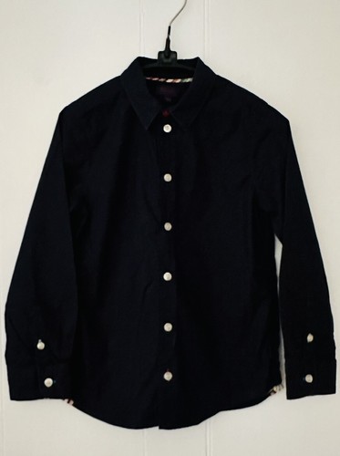 MINT Paul Smith Junior INDIGO Button Front Cotton Shirt Flip Cuff Boys size 6a - Picture 3 of 5