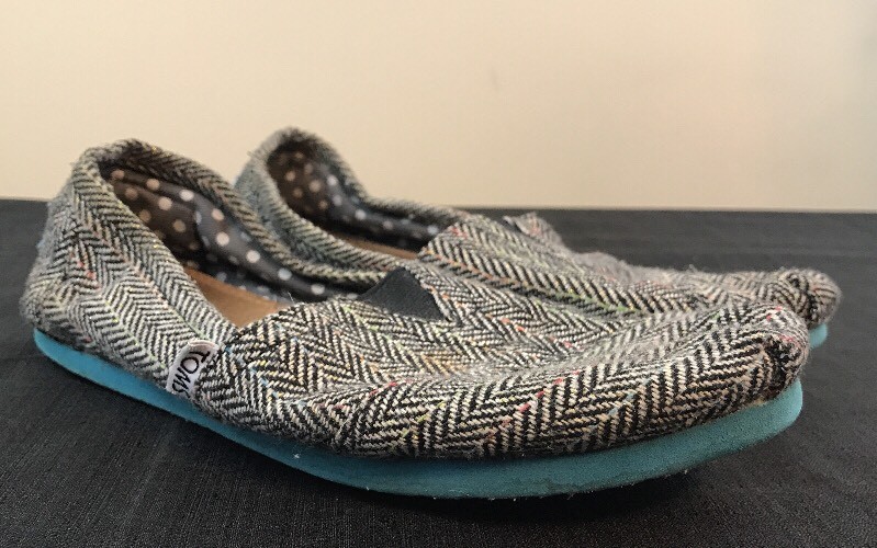 Toms Flats Shoes Womens 7.5 Black/White-image