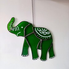 Stained Glass Elephant Suncatcher  Elephant Gifts  Window Hanging