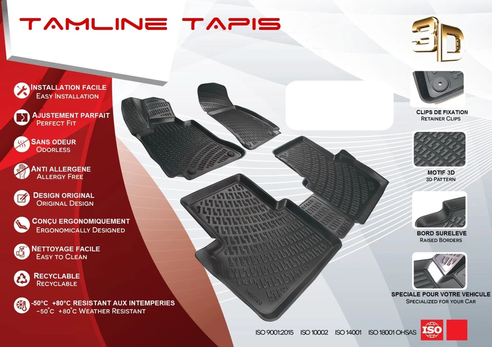 TAPIS PEUGEOT PARTNER TEPEE II 2008-2018 CAOUTCHOUC 3D SUR MESURE NEUF  - Photo 2/4