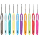 10Pcs Crochet Hooks Set Ergonomic Soft Grip Handles Yarn Knitting Needles Kit HH