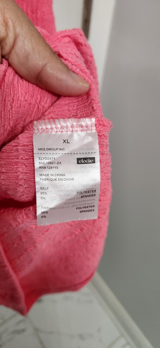 ELODIE Textured Short Sleeve Dress In Pink size XL | eBay