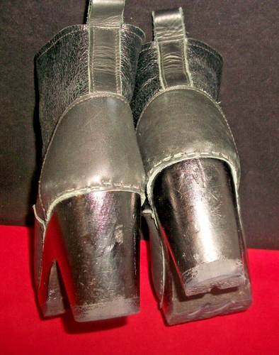 No. 6 Store Sven Clogs Black Leather Shearling Lined Pull-On Clog Boots 6M $410 - Picture 10 of 10