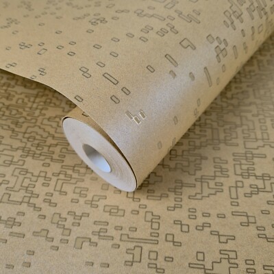 Edles Dekor Geometrisches Pixel Muster Metallic Gold Glitzer Schimmer Tapete