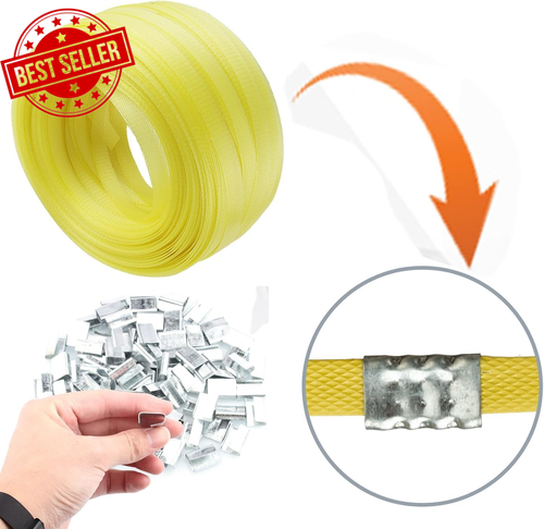 Heavy Duty PP Banding Strapping 1/2" x 328ft PET Kit with 100 Sealers & Tool - Picture 3 of 6