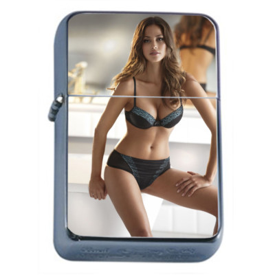 British UK Pin Up Girls D13 Flip Top Oil Lighter Wind Resistant 