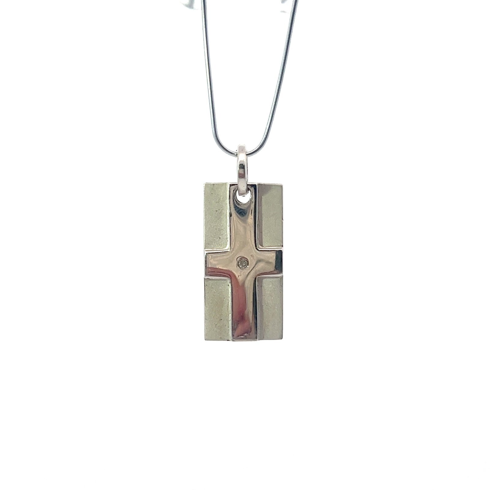 Sterling Silver .925 Natural Diamond Accented Rec… - image 1