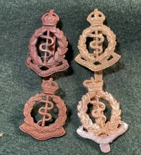 4 X R.A.M.C. cap badge, 2 X Brass 1  X Gilded  1  X Staybright  T57