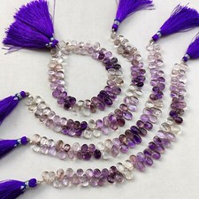 Natural Super Seven Gemstone 7x5 to 8x5 mm Smooth Pear Shape Beads 7" Strand