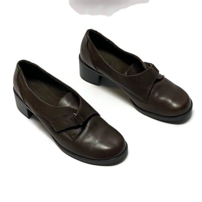 Croft Barrow Women's Brown Leather Upper Buckle Loafers Size A13 