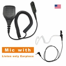 Speaker Mic with 3.5mm listen only Acoustic Tube Earpiece for Motorola XPR3300e 