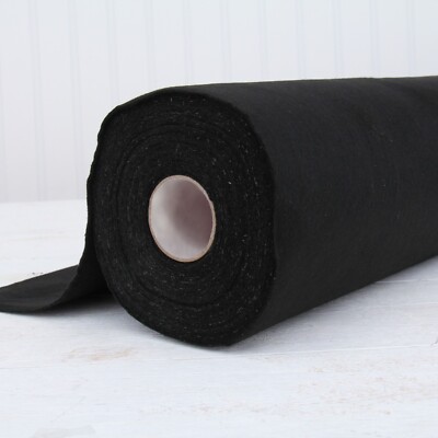 Premium Felt Roll - By The Yard - 36'' Wide - Black - Soft Wool-Like 1.2mm