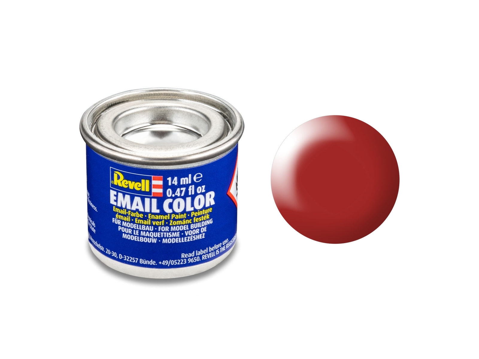 Revell 32330 No.330 Silk Matt Fiery Red Enamel Paint 14ml Tin