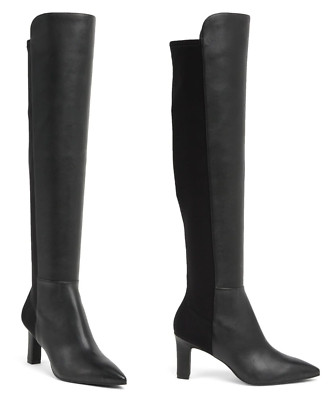 Stuart Weitzman Bobbie 75 Womens Stretch Leather Over-the-Knee Boot Black US 7.5