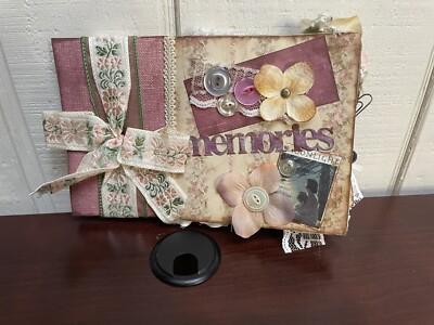 2006 OOAK Floral Memories Lace Pink Handmade Mix Media Art Collage Book