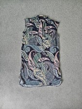 Size 22 Paisley Print Sleeveless Shirt Tunic Kaftan Dress Multicolour NEXT Midi