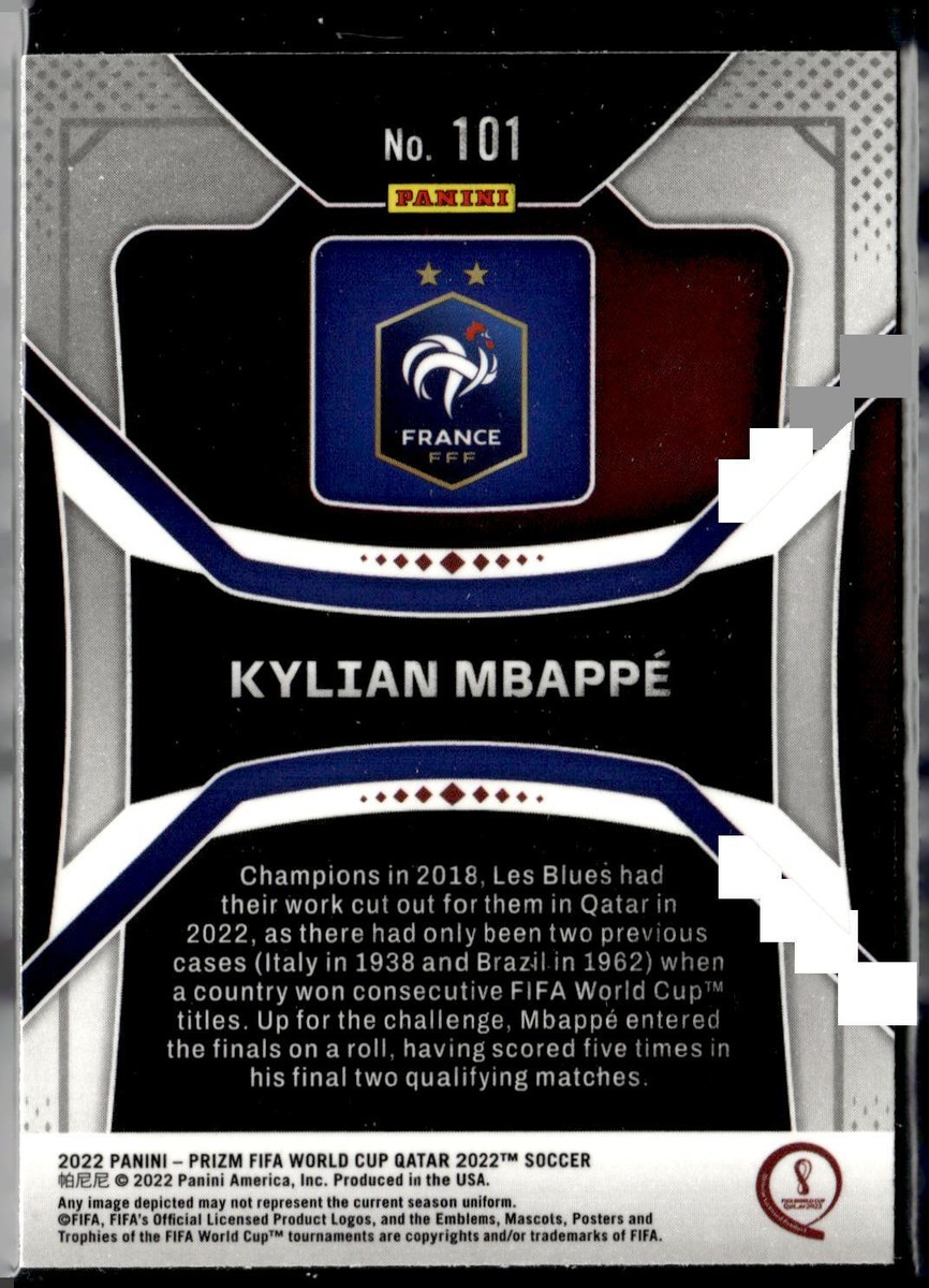 mbappe 2022 panini 299シリ 101 qatar WC 2022 Panini Prizm World Cup Qatar - Kylian Mbappe #101 Blue
