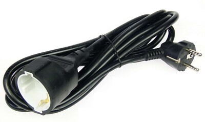 3 m Schuko-Kabel H05VV-F Stromkabel Verlängerungskabel Schutzkontakt schwarz 3m