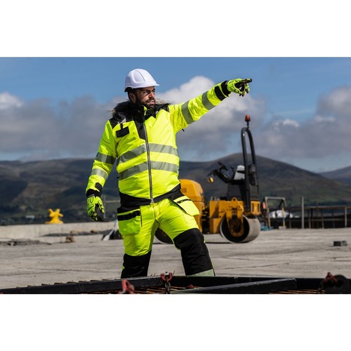 Portwest PW351 Hi-Vis Waterproof Winter Pants Detachable Bib and Brace - Picture 6 of 8