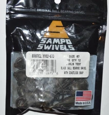 sampo swivels ball bearing black swivel w/ coastlock snap 200LB sz 67