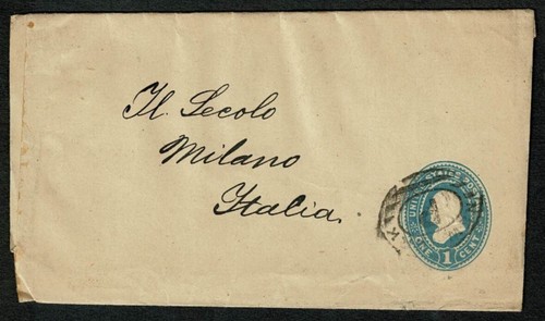 SG46 UNITED STATES Wrapper to Italy one cent light blue prestamped - Picture 1 of 2