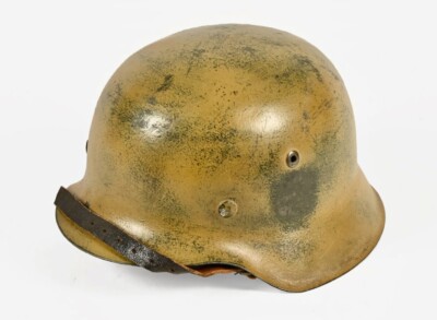 WW2 German Camo Afrika Korp Helmet M42, with Liner & strap. | eBay