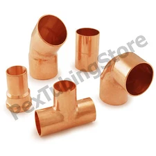 Copper Sweat Plumbing Fittings: Elbows, Tees, Couplings, Adapters, NSF LEAD-FREE