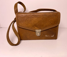 Leather Brown Camera Carry/Shoulder Bag Case with Strap, Padded Interior Divider