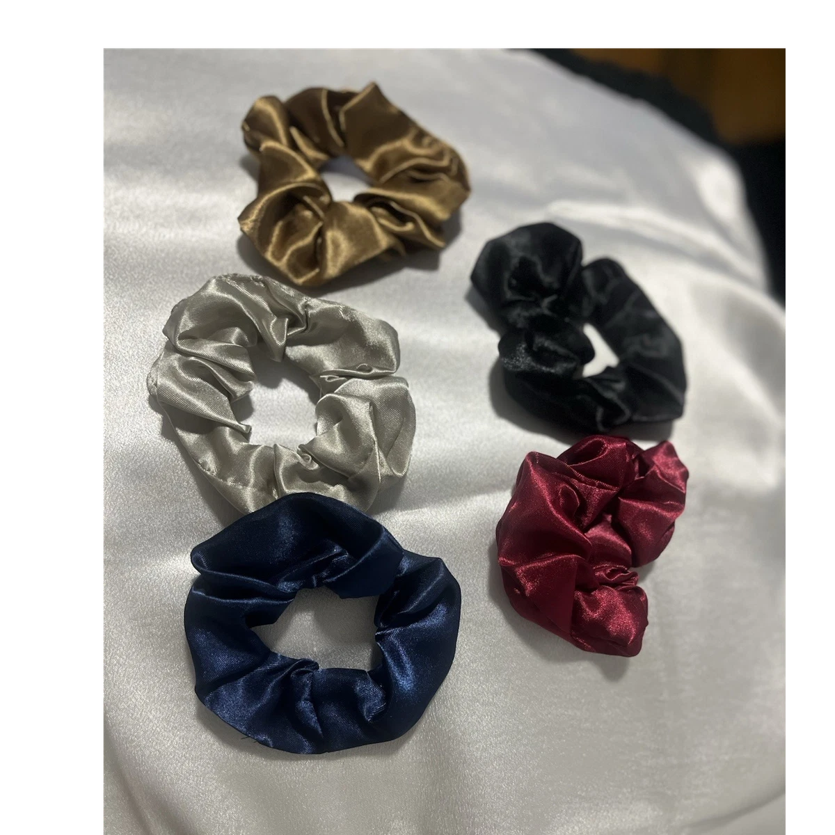 SALE? Elegant Black Satin Hair Tie Amazon.com : Scrunchies Black Satin Silk Hair Ties - Women  main image 2