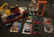 17pc Hot Wheels Matchbox DieCast Toy Car Lot McDonalds Garage Ship Marine Rescue