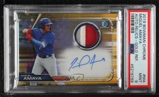 2019 Bowman Chrome Relics Gold Refractor 46/50 Miguel Amaya PSA 9 MINT Auto it9