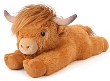 Highland cow stuffed animals with mooing sound adorable fluffy plush animal