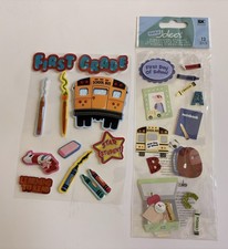 Lot New First Grade, School, Stickers. Scrapbook, Crafting. 24 Dimensional