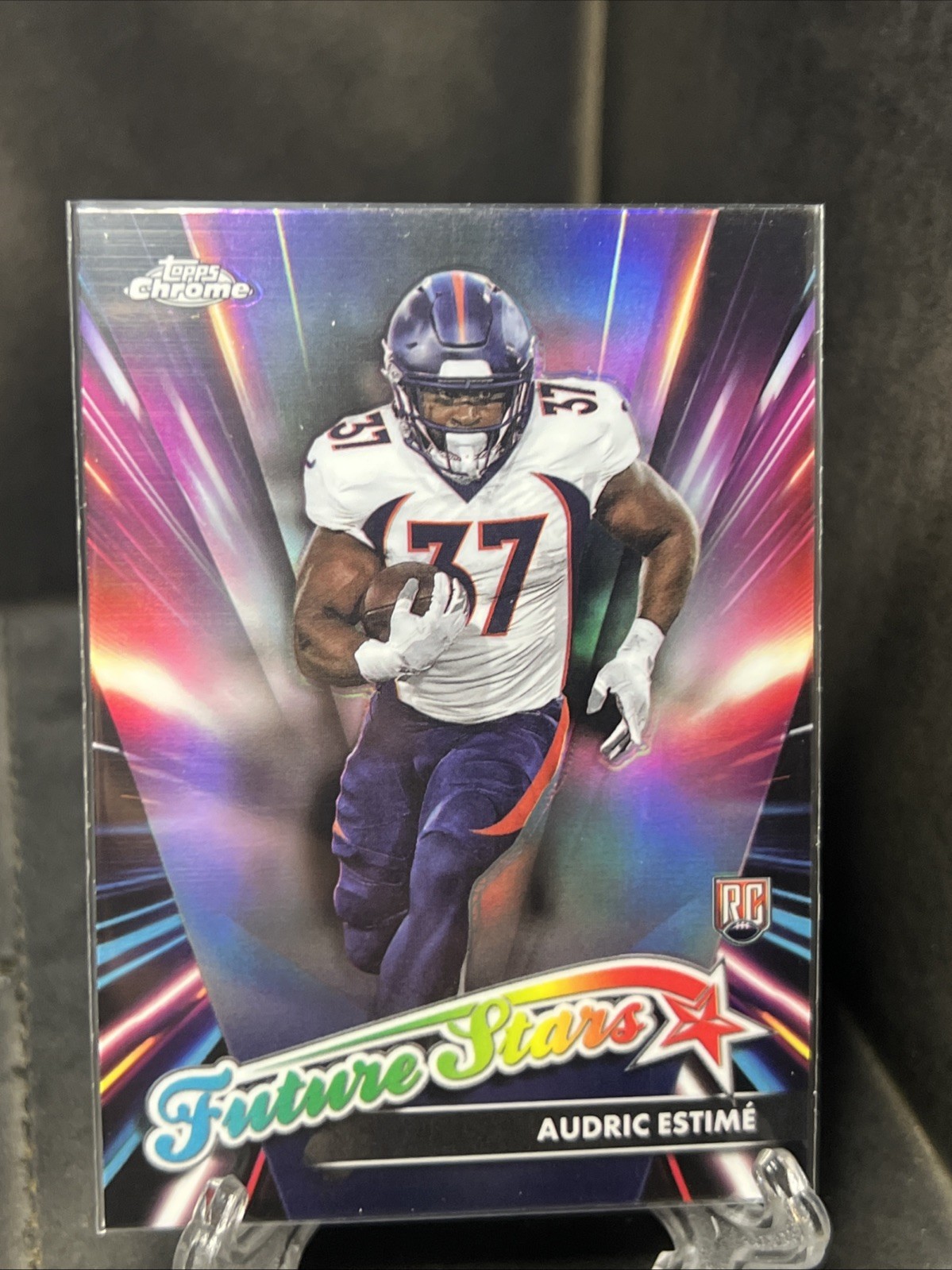 Audric Estime Topps Chrome Future Stars #FS24 Red Refractor