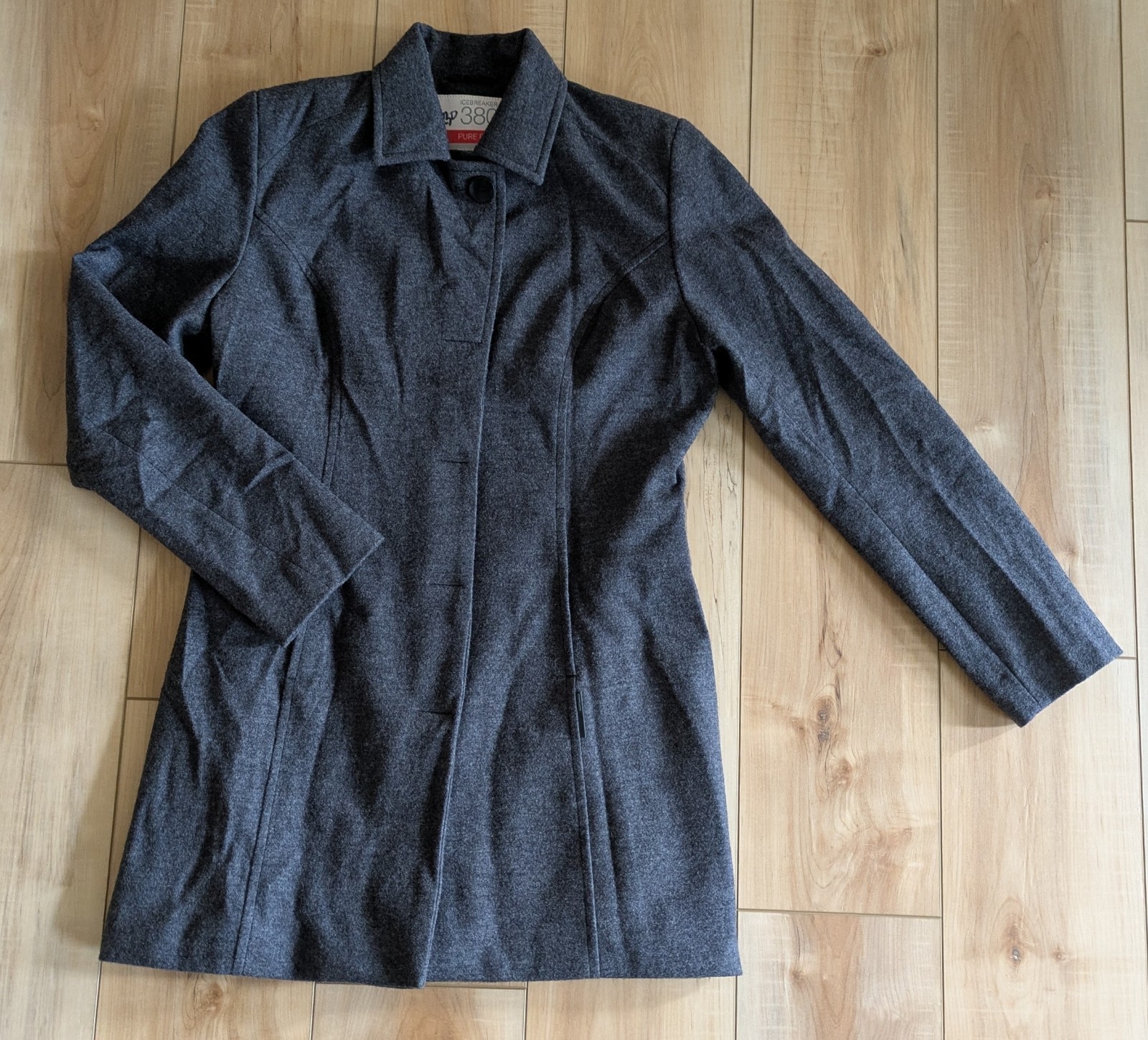 Icebreaker Women's Medium Merino Wool Full Zip Button Coat - Gray image 8