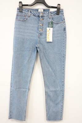 ONLY Damen Jeans Emily High Waist Straight Ankle Hose Blau Gr.32 Neu
