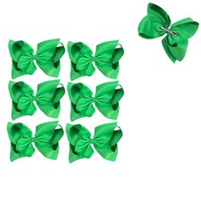 ICObuty Huge Boutique Hair Bows Alligator Clips 6 Pcs 8 Inch Infant Baby Girl