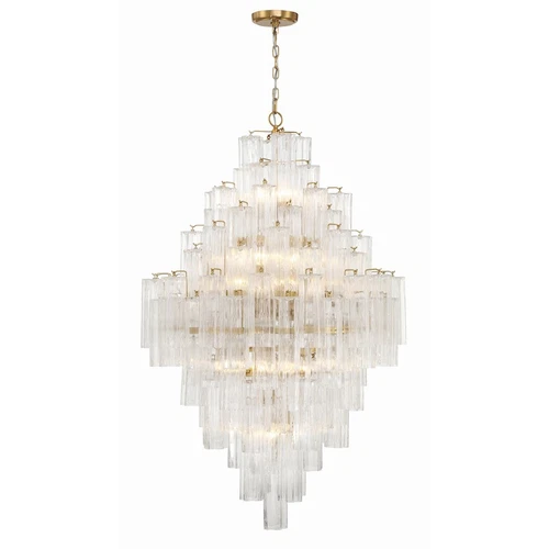 Crystorama Addis 20 Light Chandelier, Aged Brass - ADD-319-AG-CL - Picture 1 of 1
