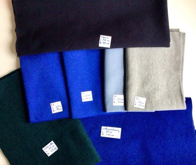 7er Stoffpaket - Stoff Reste Fleece,Wollmischung & Walkwolle   siehe Fotos