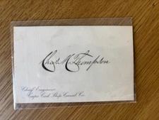 C1906 ORIGINAL BUSINESS CARD CHARLES M THOMPSON CHIEF ENGINEER CAPE COD CANAL CO