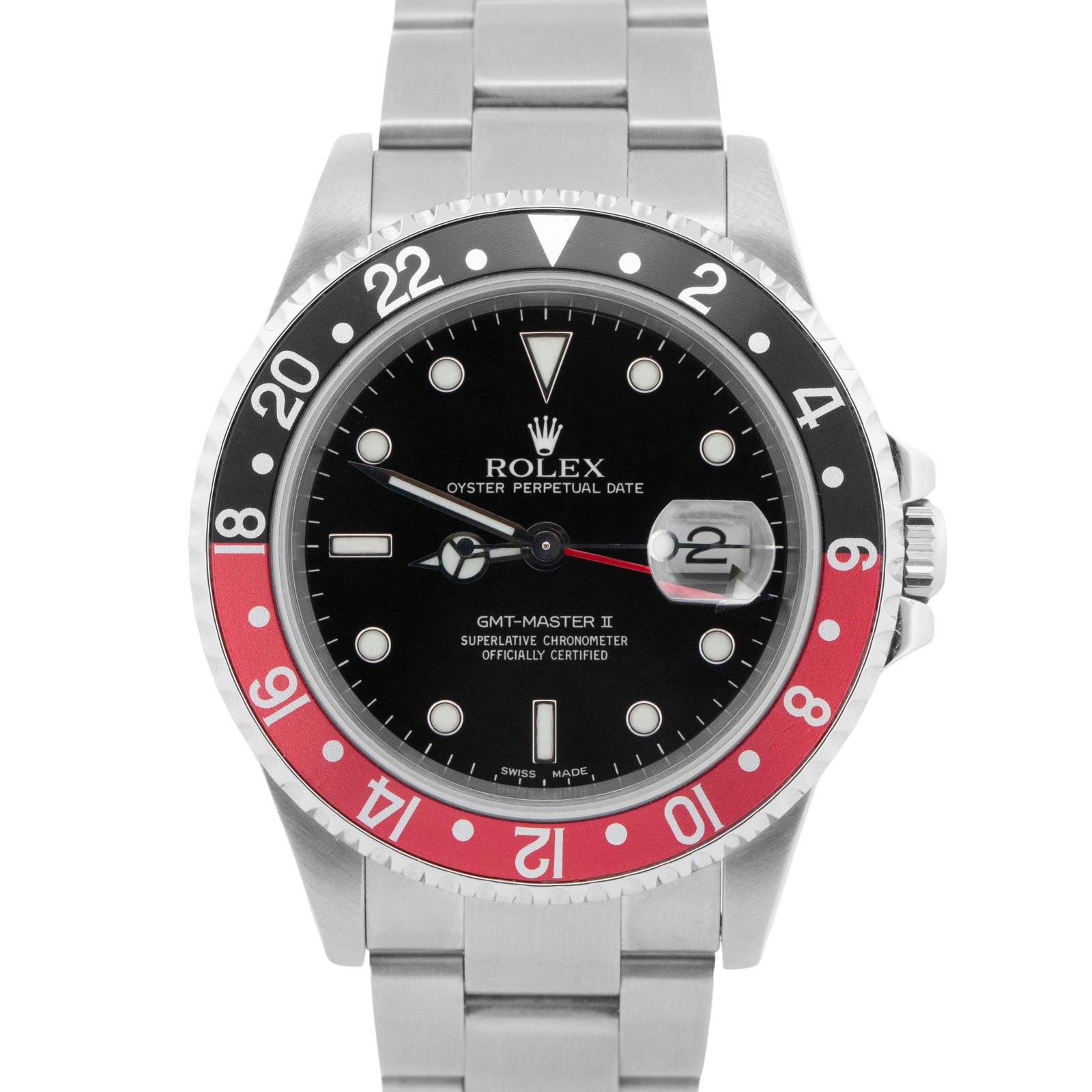 PAPERS Rolex GMT-Master II COKE Red Black Stainless Steel OYSTER 16710 Watch BOX