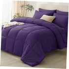  Size Comforter Set with Sheets - 7 Pieces Bed in a Bag Bedding King Purple