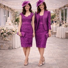 Jacques Vert Dress Suit UK 14 Mother Of The Bride Lace Dress Shantung Jacket